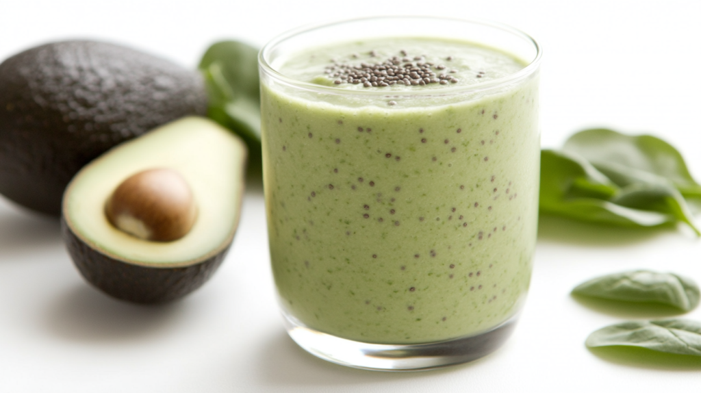 Green smoothie with chia for alkaline diet