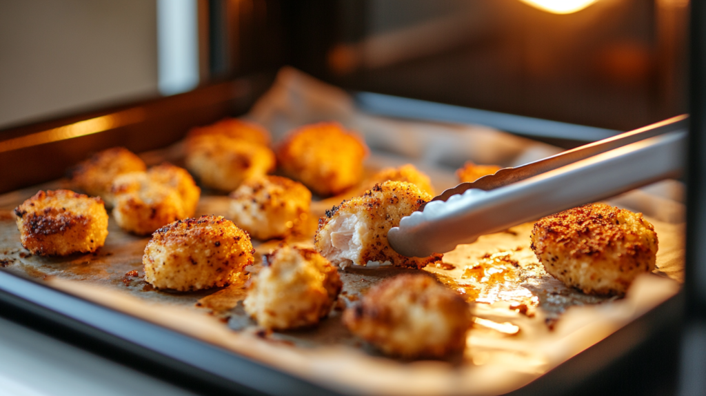 Reheating grilled chicken nuggets in an oven