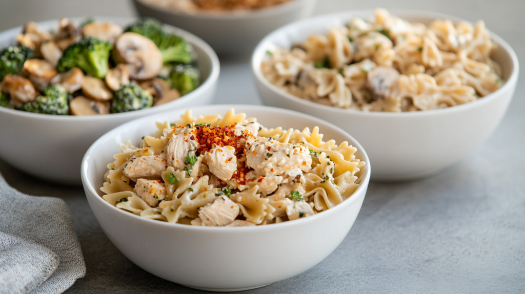 Chicken bow tie pasta variations