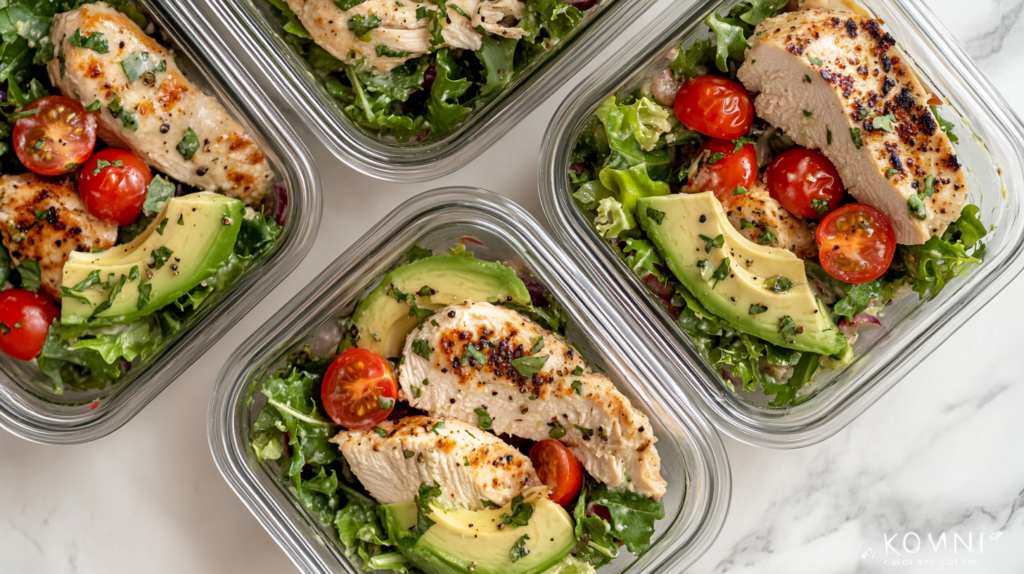 Meal prep chicken salad with John Soules grilled chicken