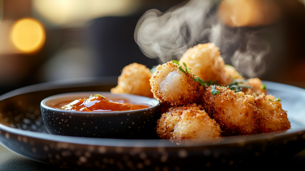 spicy panko cod bites with dipping sauce