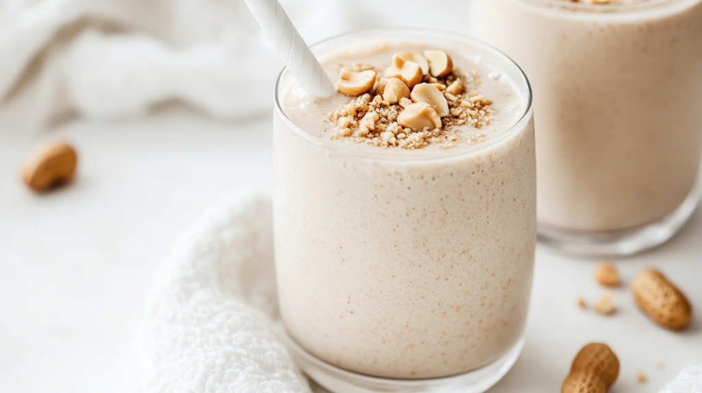 Peanut butter protein smoothie for no egg high protein breakfast