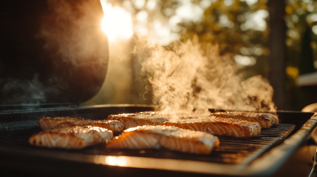 smoking fish for dip food photography