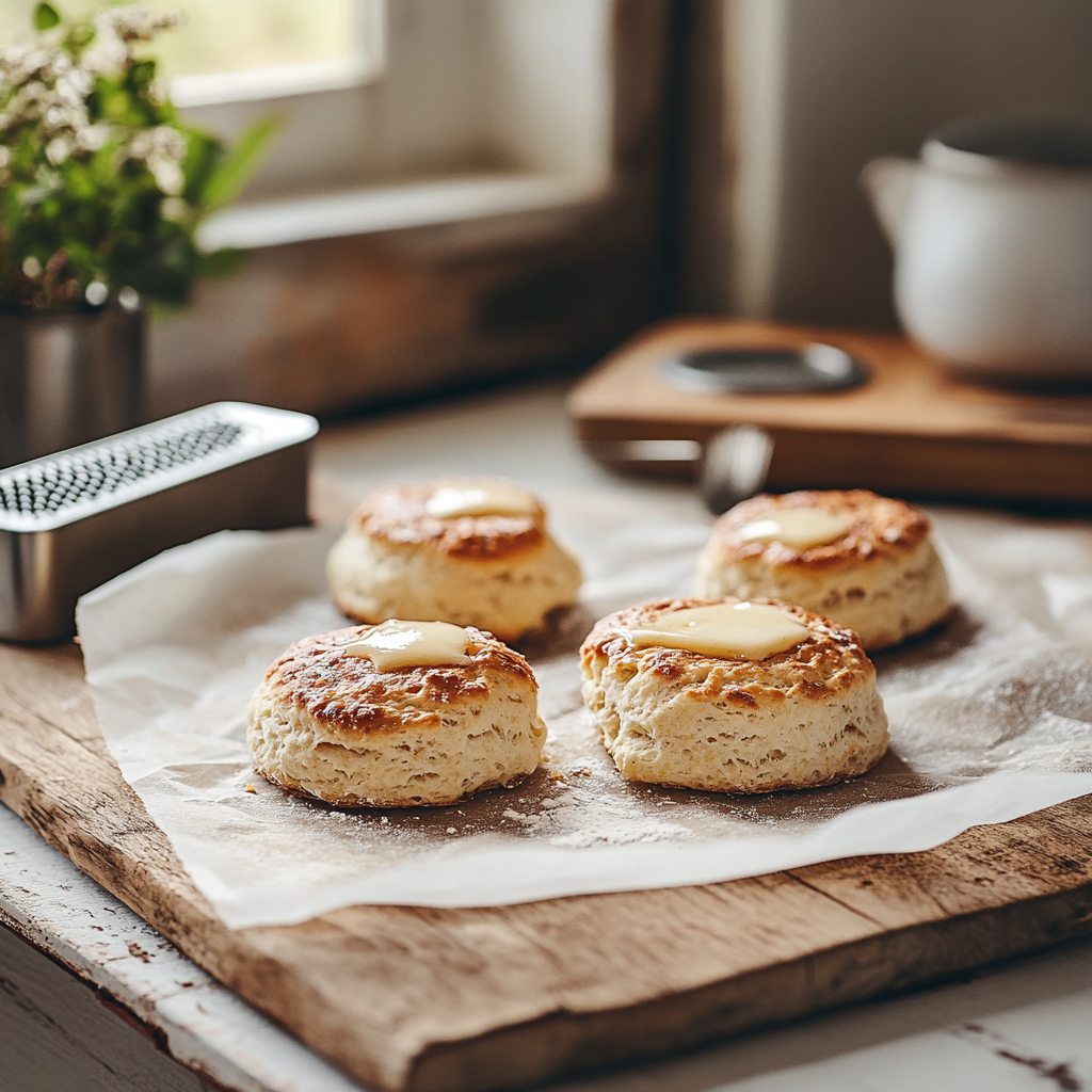 Bojangles biscuit recipe biscuits cooling on tray with butter sheen
