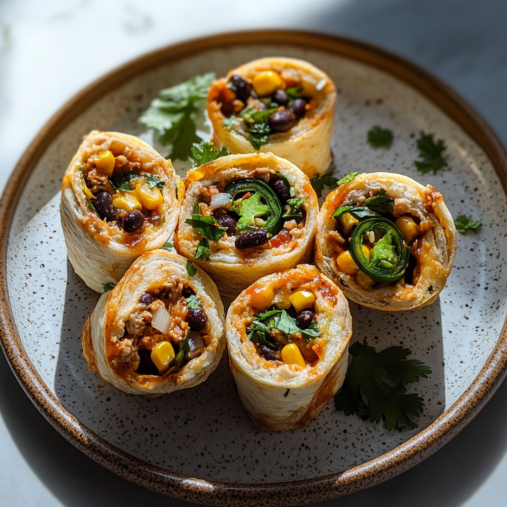 Southwest chicken pinwheels with bold filling