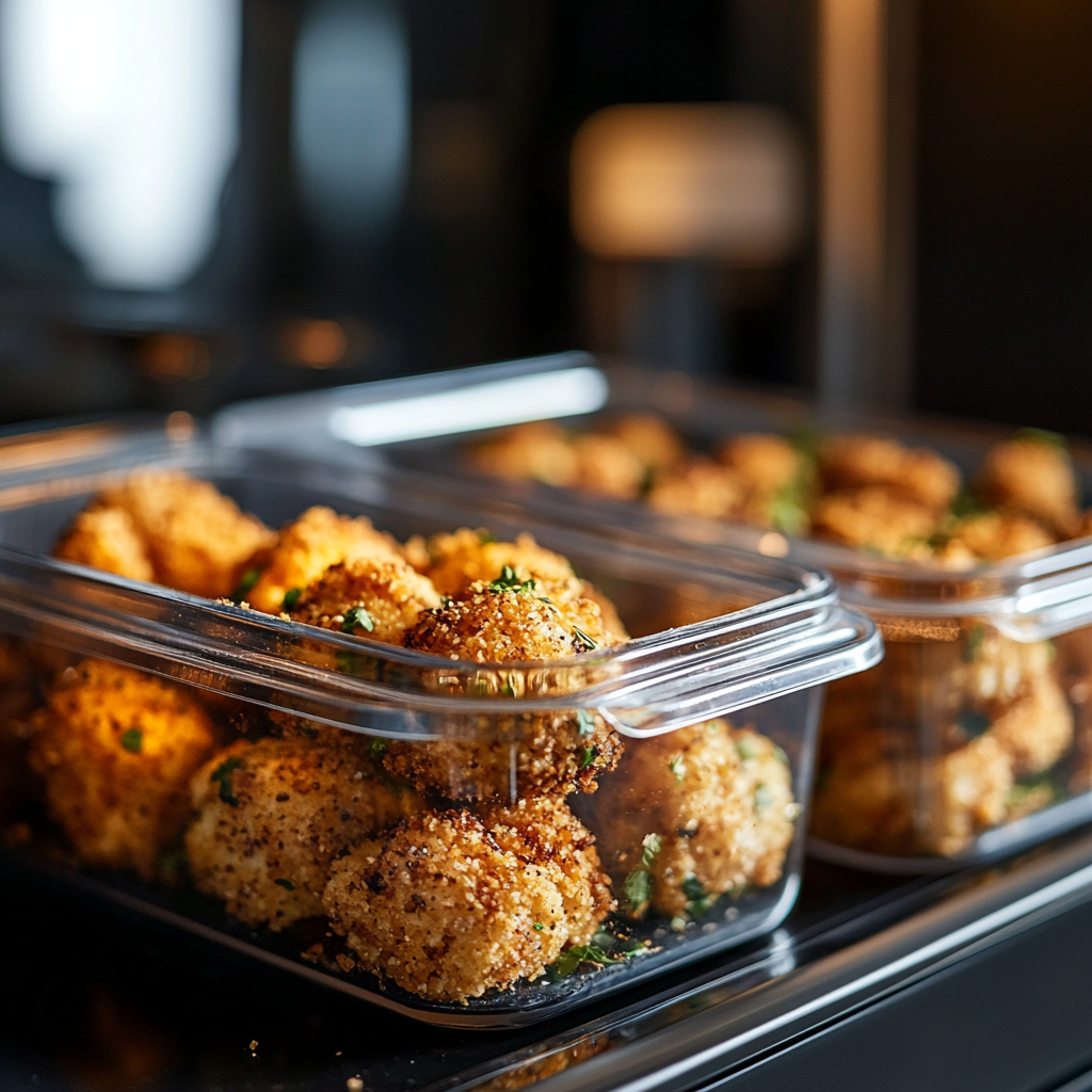 Leftover Iowa party bites recipe stored in container in fridge