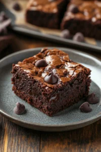 Close-up of banana cake brownies with a golden crust and moist texture