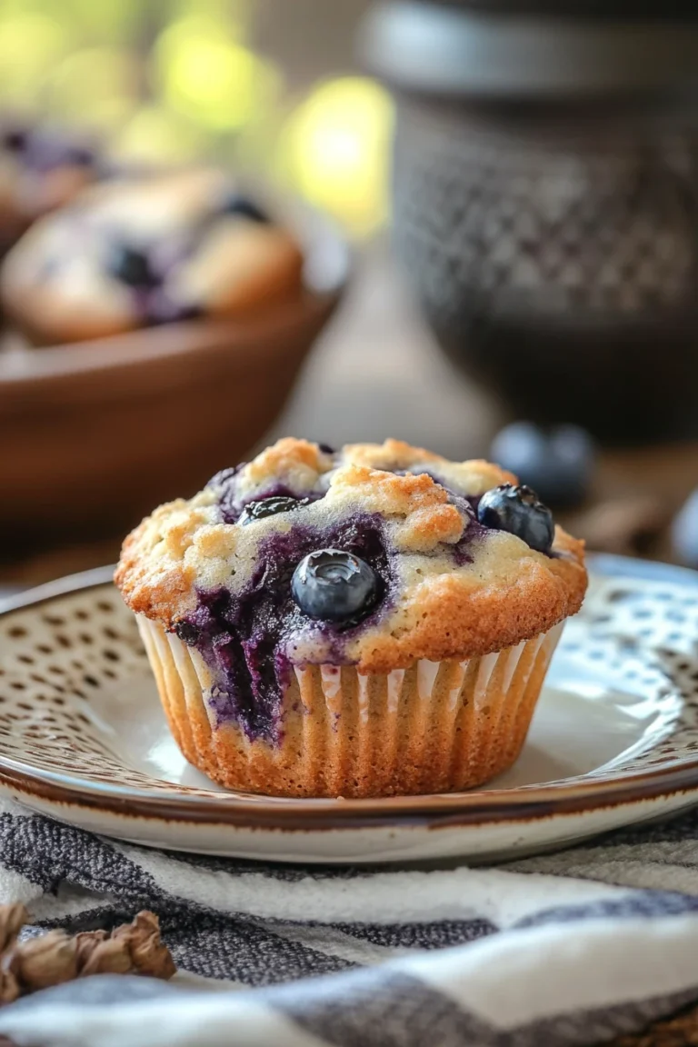 Close-up of freshly baked blueberry muffins on a white background