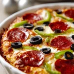 Close-up of a Cottage Cheese Crust Pizza with fresh toppings and a golden crust.