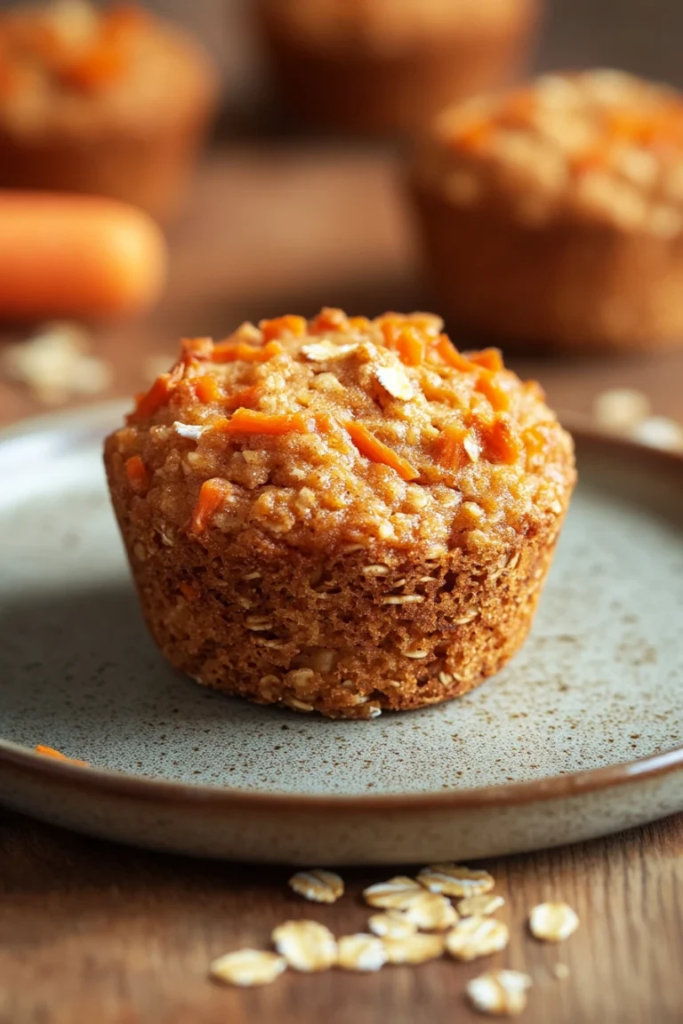 Close-up of freshly baked high protein toddler muffins on a white plate.