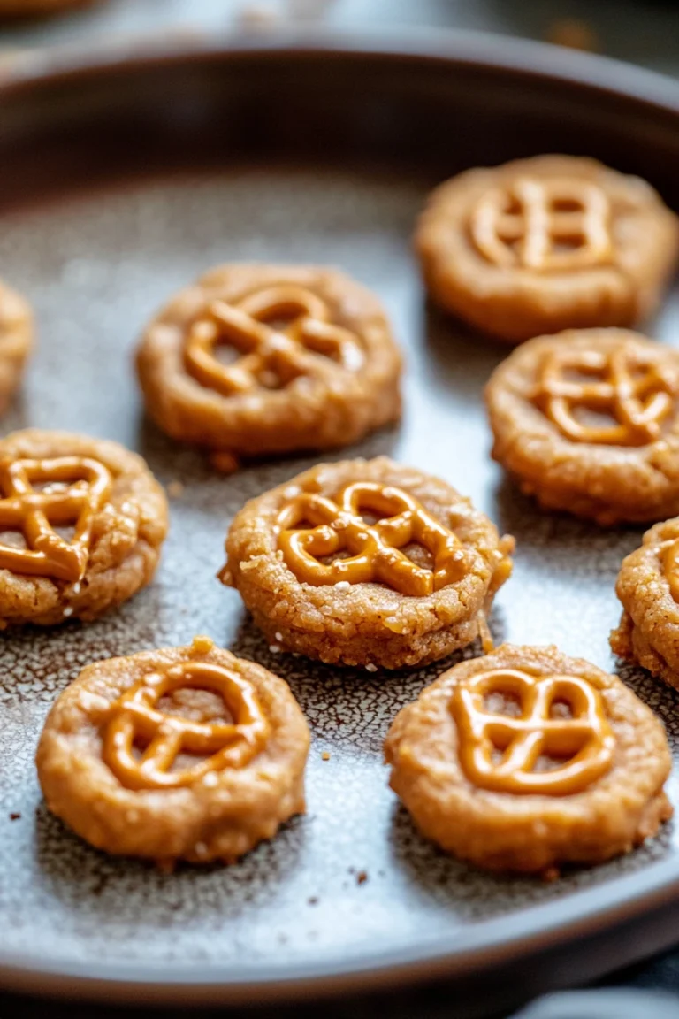 Close-up of peanut butter cookie pretzel bites with a clean background