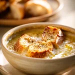 Close-up of Sardinian Longevity Soup with colorful vegetables and herbs in a bright setting.