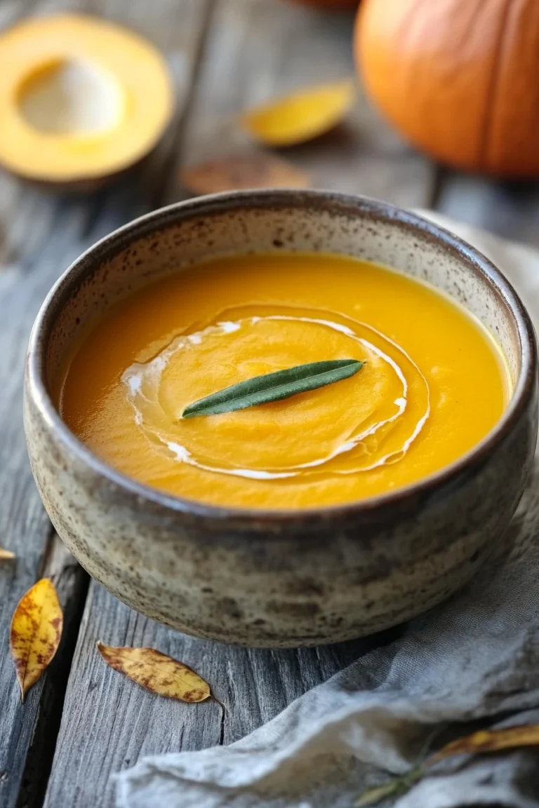 Close-up of a slow cooker pumpkin soup with a clean background