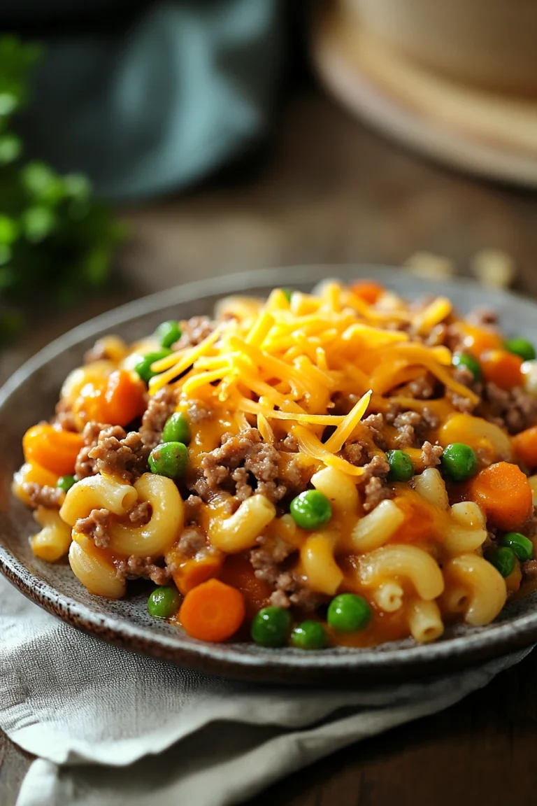 Close-up of a delicious ground beef dinner kids love with bright, natural lighting.