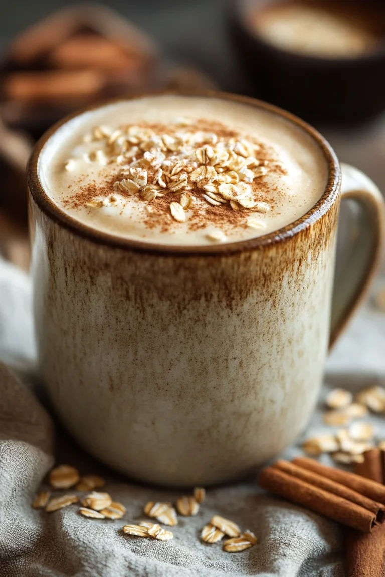 Close-up of a creamy oatmeal cookie latte from Starbucks with a warm, inviting appearance.