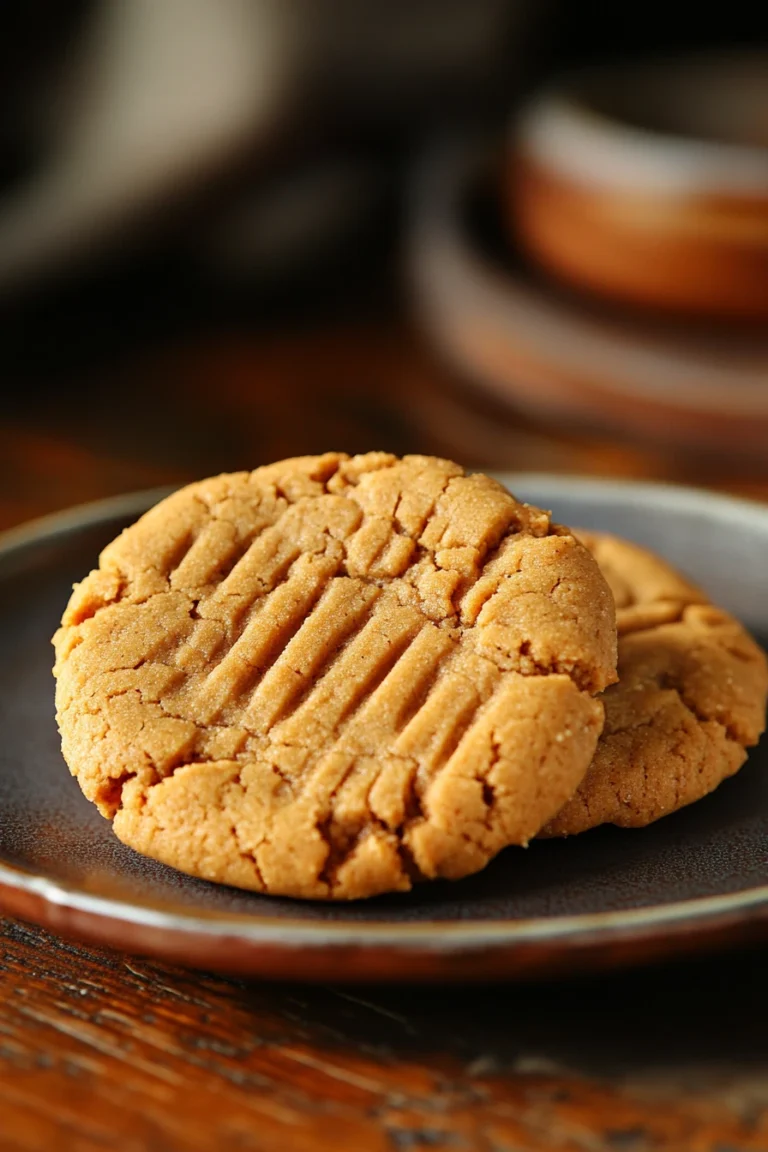 Close-up of low carb peanut butter cookies on a white background