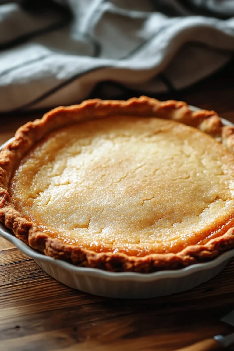 Close-up of a sugar cookie pie crust with a golden brown texture.